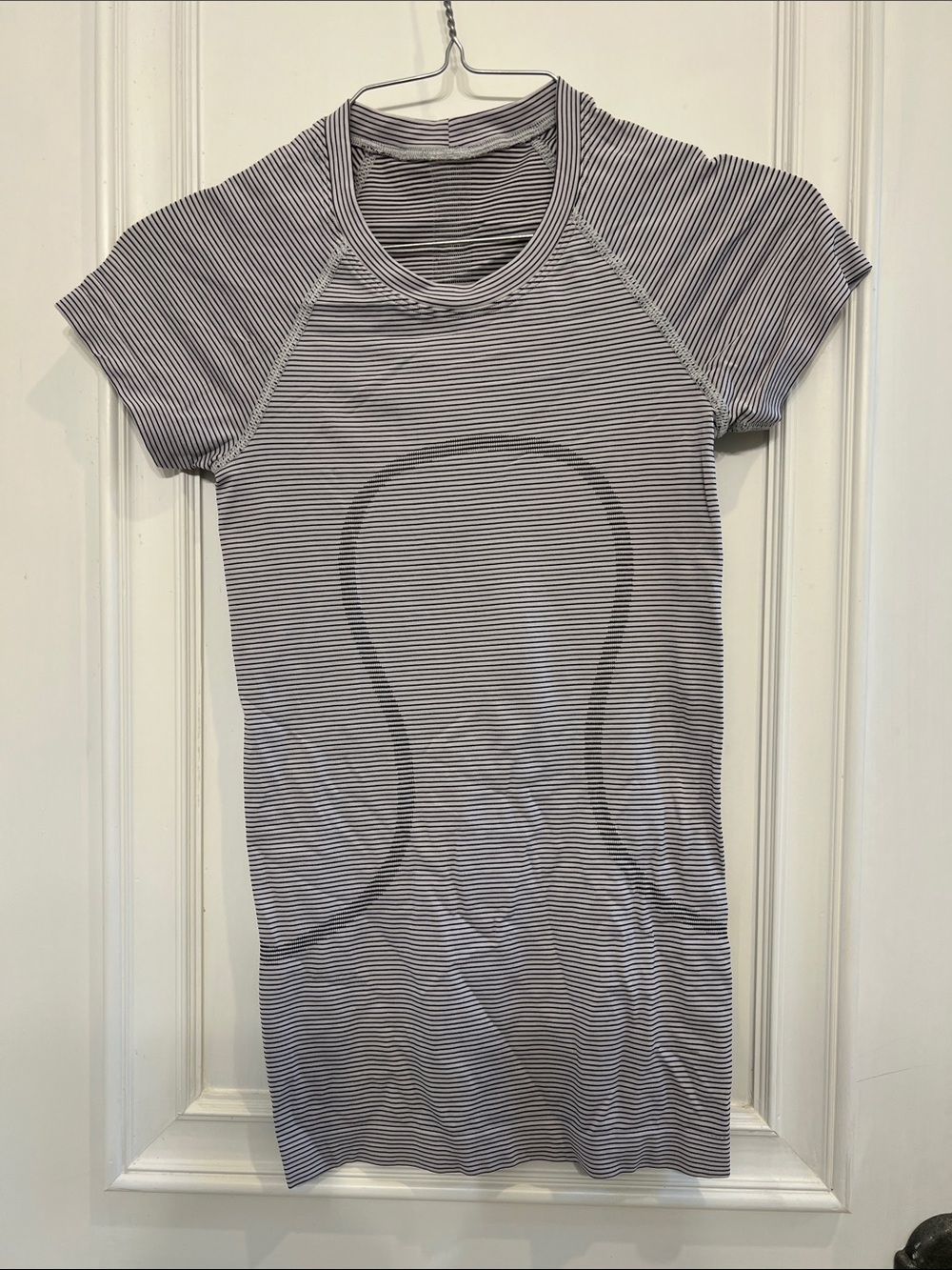 lululemon athletica Short-Sleeve Crewneck Tee in White and Black Stripes